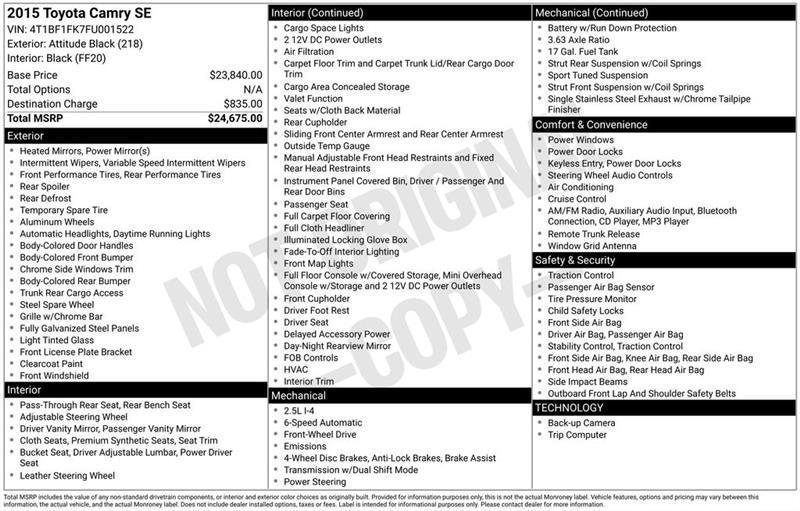 Toyota Camry XLE 2015