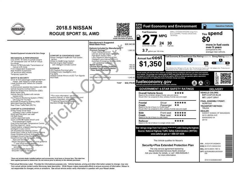 Nissan Rogue Sport  2018