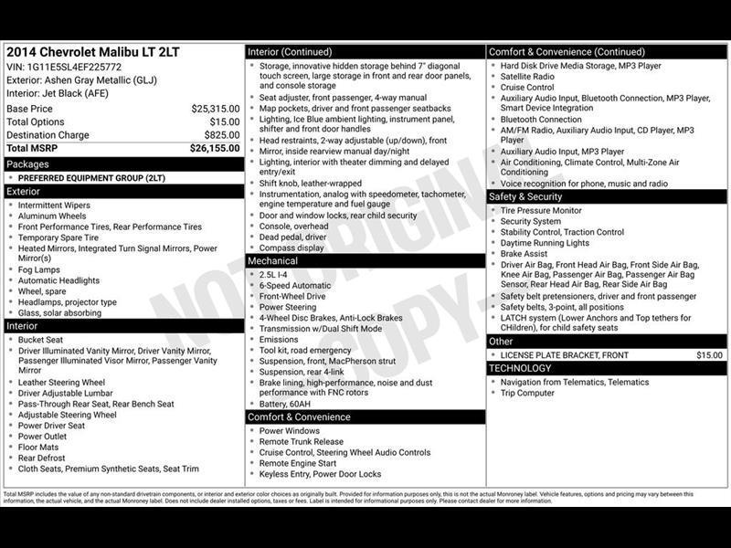 2014 Chevrolet Malibu 2LT