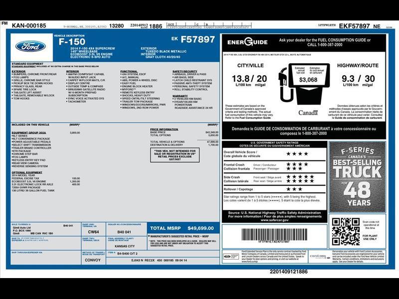 Ford F-150 Lariat SuperCrew 6.5-ft. Bed 4WD 2014