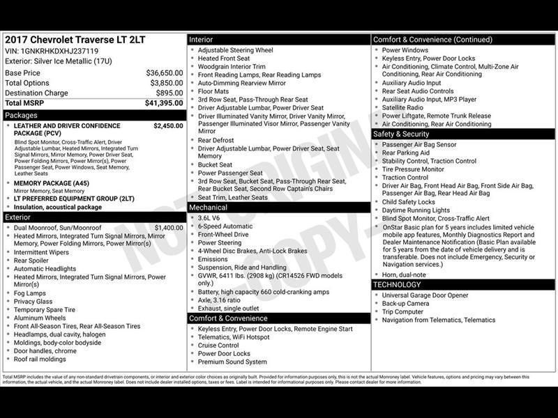 Chevrolet Traverse 2LT FWD 2017