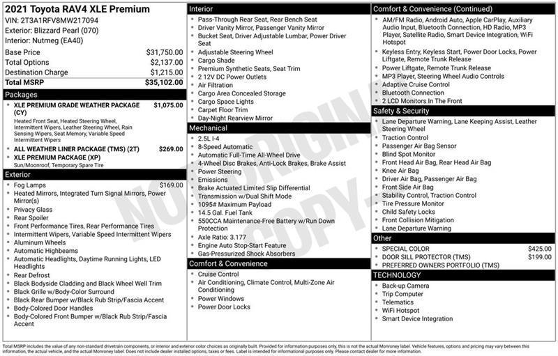 Toyota RAV4 XLE Premium AWD 2021