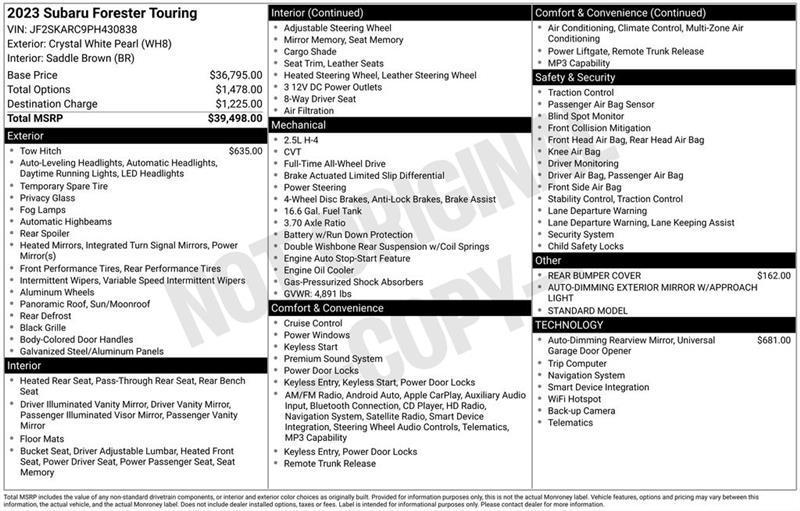 Subaru Forester Touring 2023