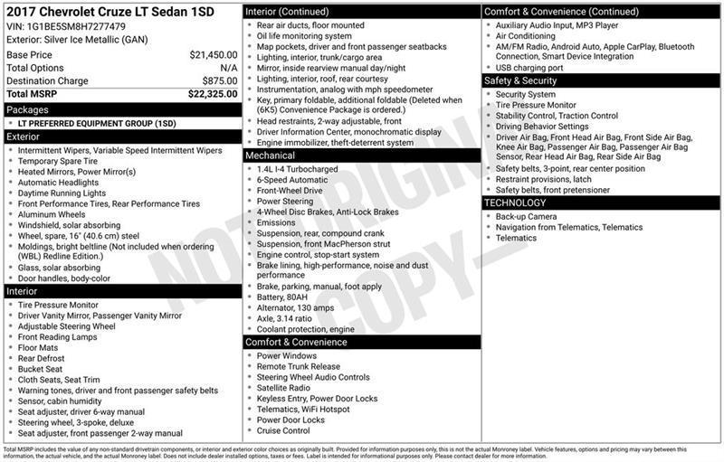 Chevrolet Cruze LT Auto 2017