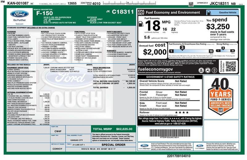 Ford F-150 Lariat SuperCrew 5.5-ft. Bed 4WD 2018