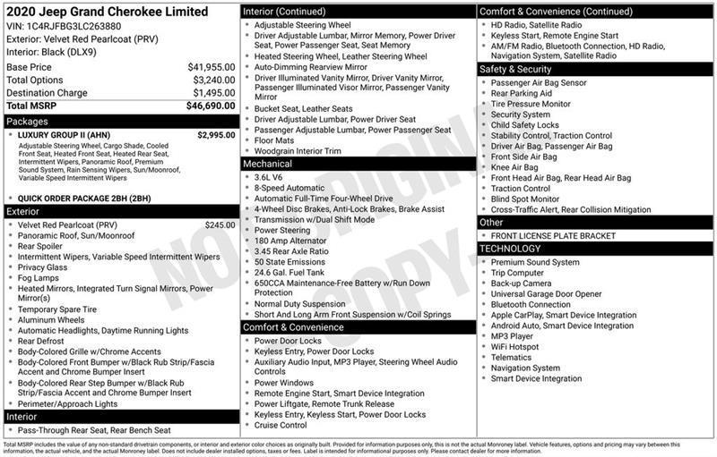 Jeep Grand Cherokee Limited 4WD 2020