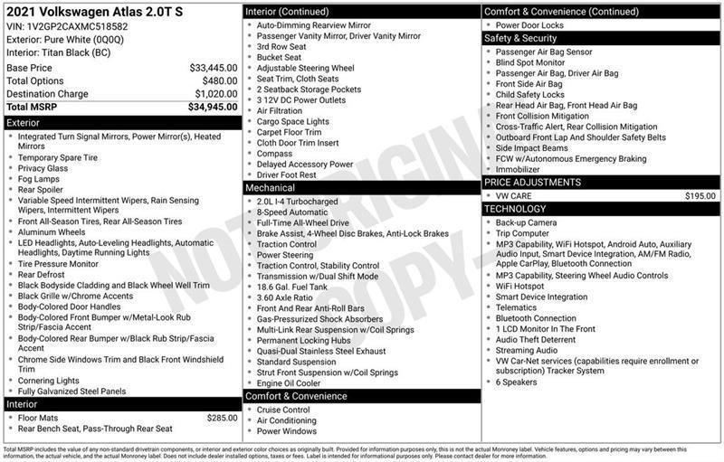 Volkswagen Atlas S 4MOTION 2021