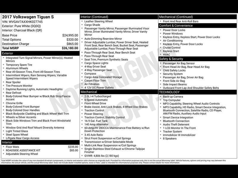 Volkswagen Tiguan S 2017