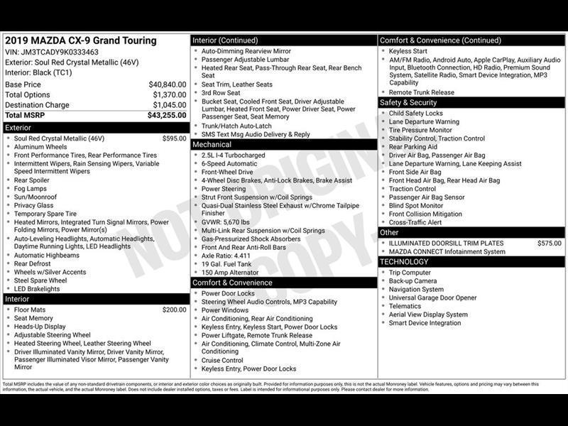 Mazda CX-9 Grand Touring FWD 2019
