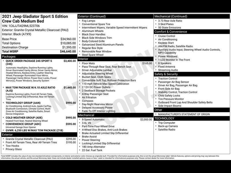 Jeep Gladiator Sport S 2021