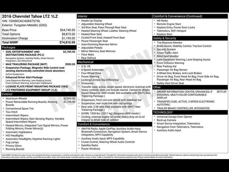 2016 Chevrolet Tahoe LTZ 4WD