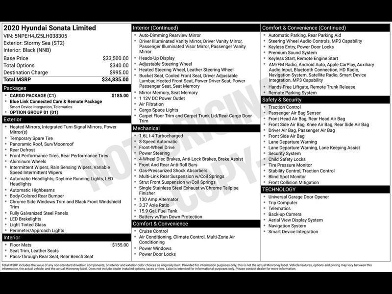 Hyundai Sonata Limited 2020