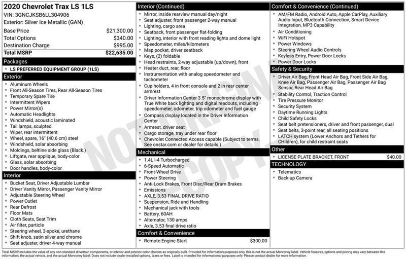 Chevrolet Trax  2020