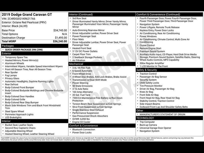 2019 Dodge Grand Caravan GT