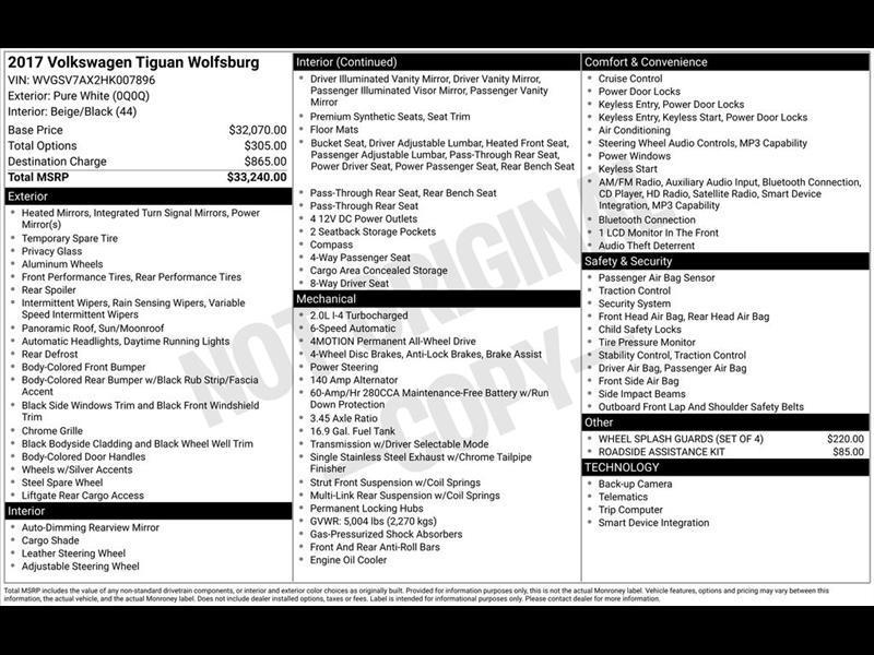 Volkswagen Tiguan Wolfsburg Edition 4MotionWolfsburg Edition 4Motion 2017