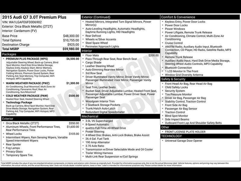 2015 Audi Q7 3.0T Premium Plus quattro