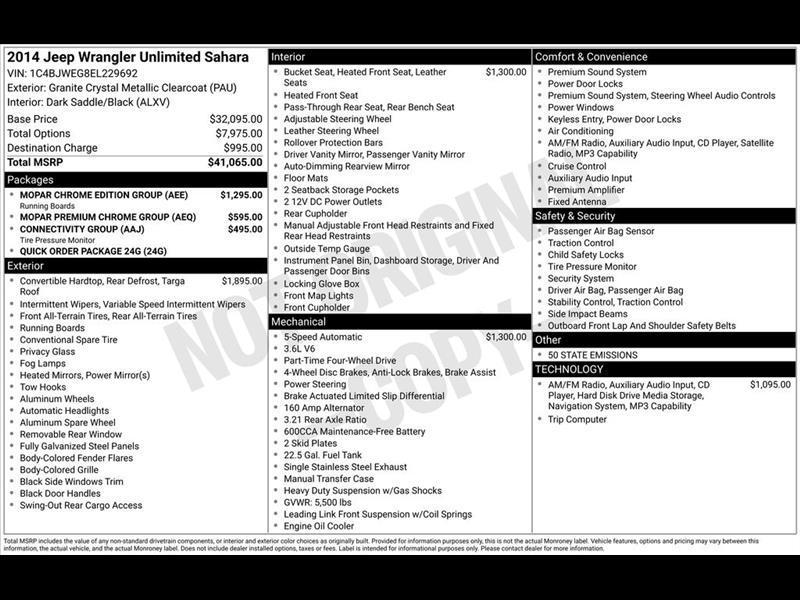 Jeep Wrangler Unlimited Sahara 4WD 2014