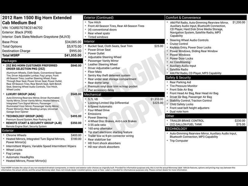 RAM 1500 SLT Quad Cab 4WD 2012