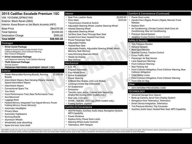 2015 Cadillac Escalade Premium 4WD