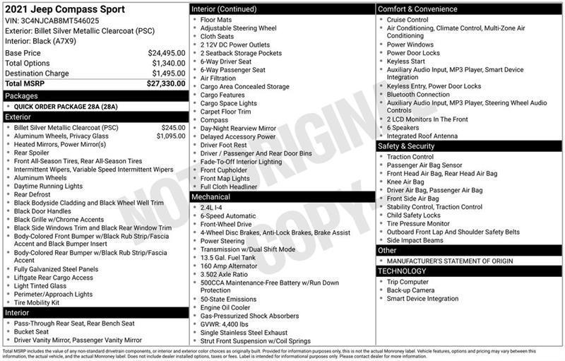 Jeep Compass Sport FWD 2021