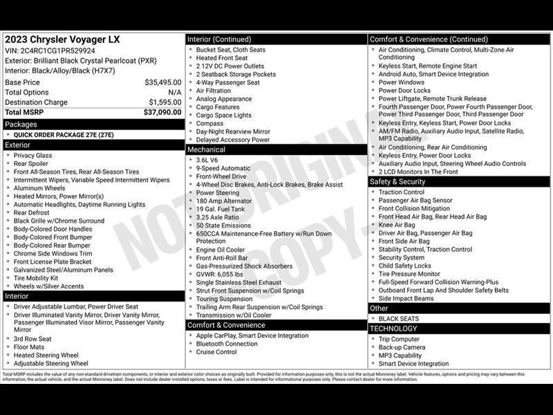 2023 Chrysler Voyager LX