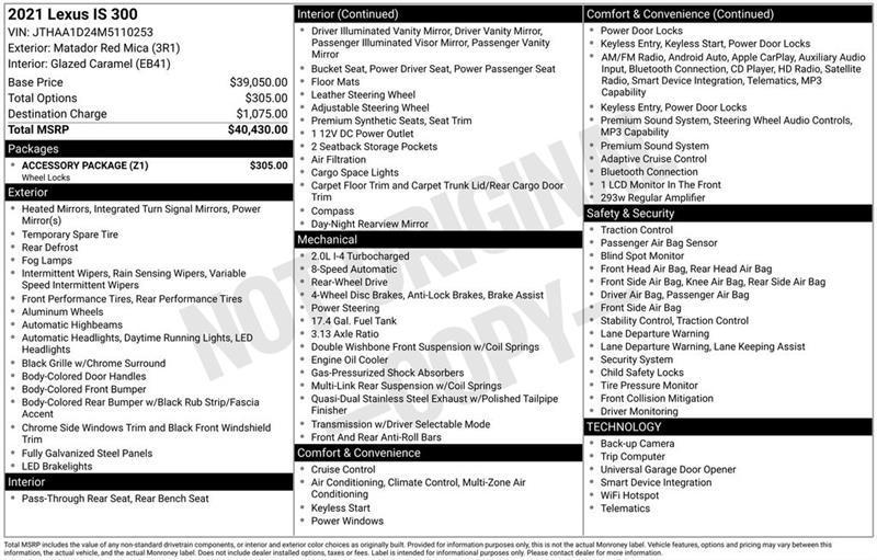 Lexus IS 300 RWD 2021