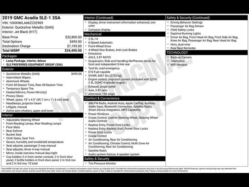 2019 GMC Acadia SLE-1 FWD