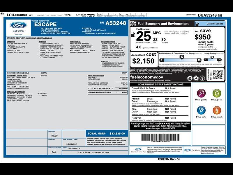 2013 Ford Escape SEL 4WD