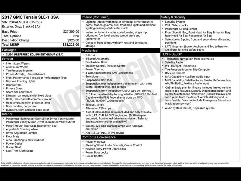 GMC Terrain SLE1 FWD 2017