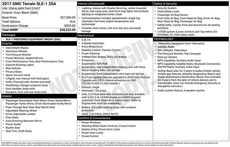 GMC Terrain SLE1 FWD 2017