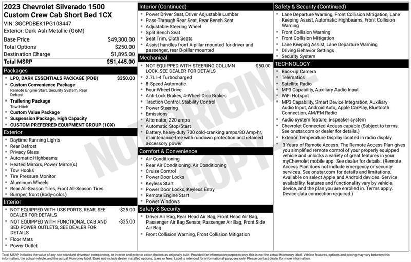 Chevrolet Silverado 1500 Custom Crew Cab 4WD 2023