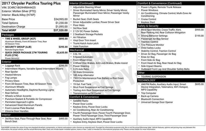 Chrysler Pacifica Touring-L 2017