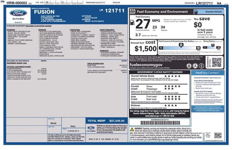 Ford Fusion SE 2020