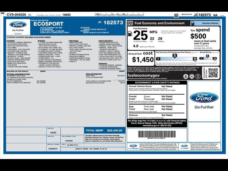 2018 Ford EcoSport SE AWD