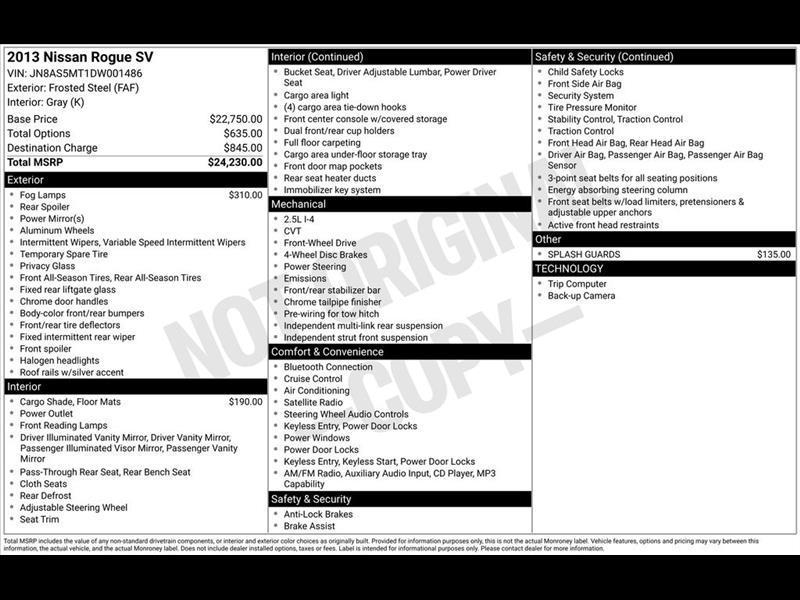 Nissan Rogue SV FWD 2013
