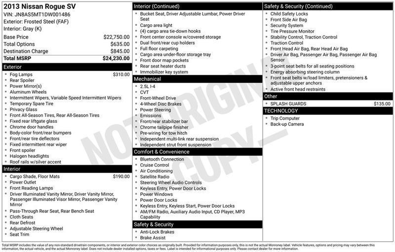 Nissan Rogue SV FWD 2013