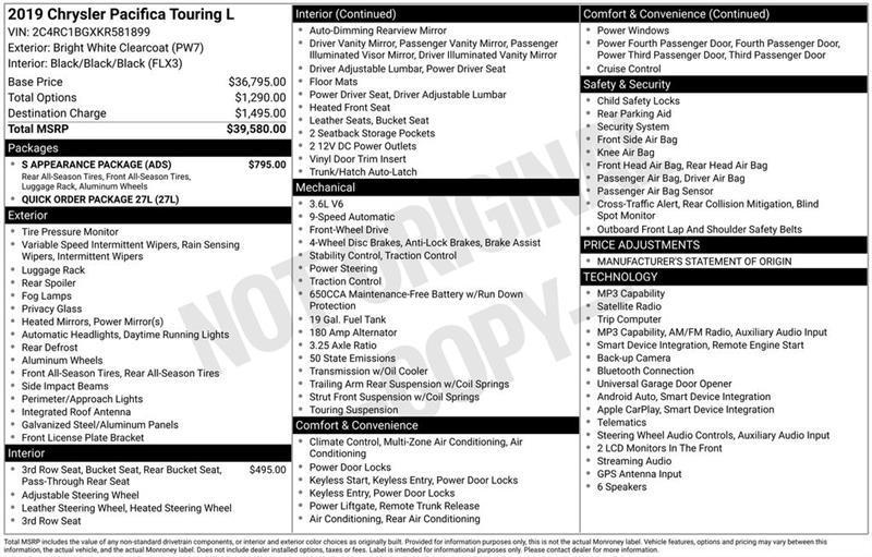 Chrysler Pacifica Touring-L 2019