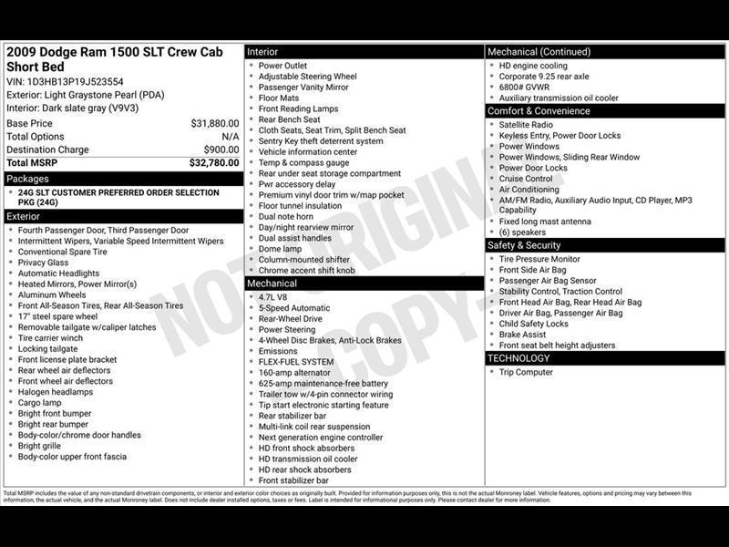 2009 Dodge Ram 1500 SLT Crew Cab 2WD