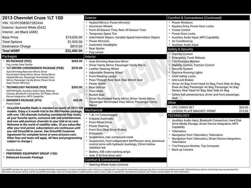 2013 Chevrolet Cruze 1LT Auto