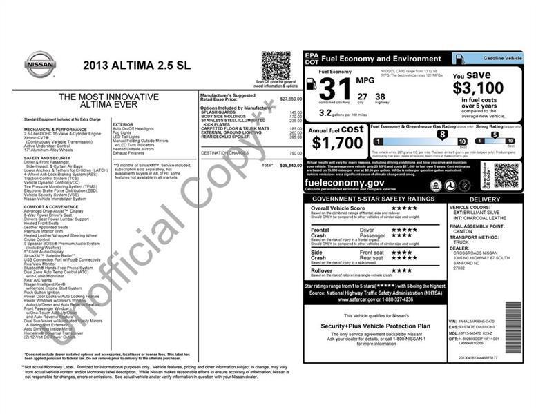 Nissan Altima 2.5 SL 2013