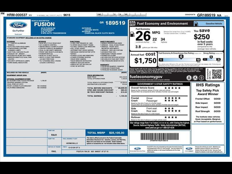 2016 Ford Fusion SE