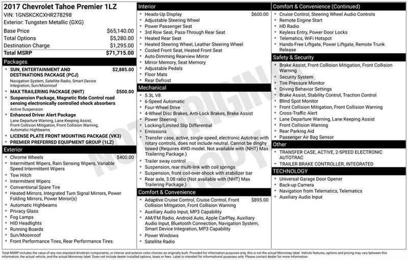 Chevrolet Tahoe Premier 4WD 2017