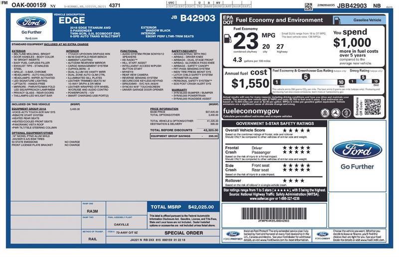 Ford Edge Titanium AWD 2018