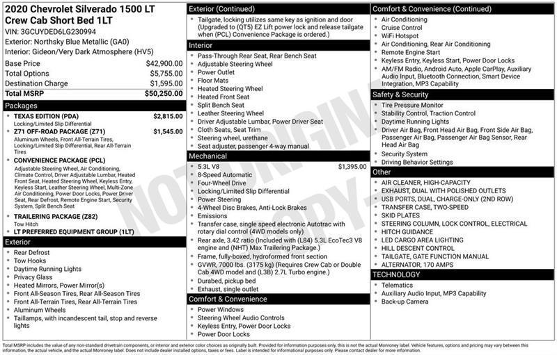 Chevrolet Silverado 1500 LT Crew Cab 4WD 2020