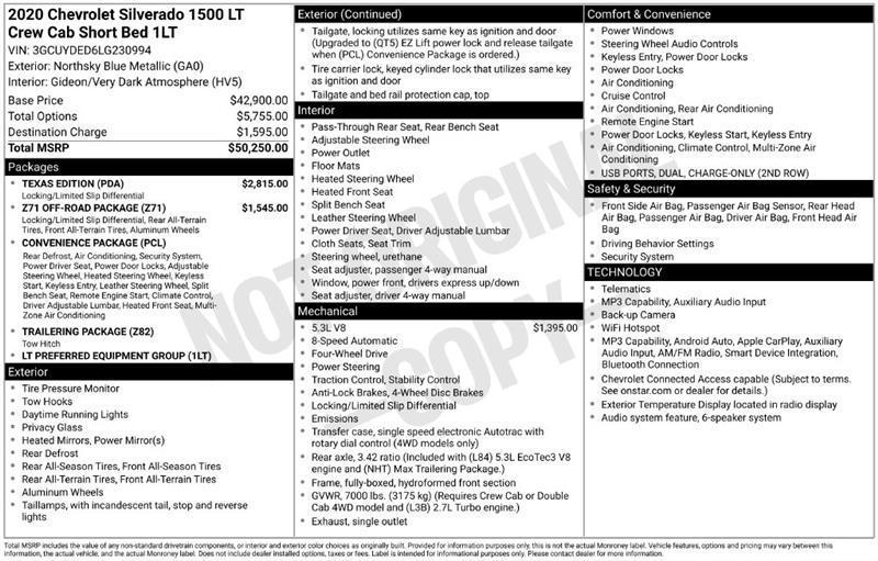 Chevrolet Silverado 1500 LT Crew Cab 4WD 2020