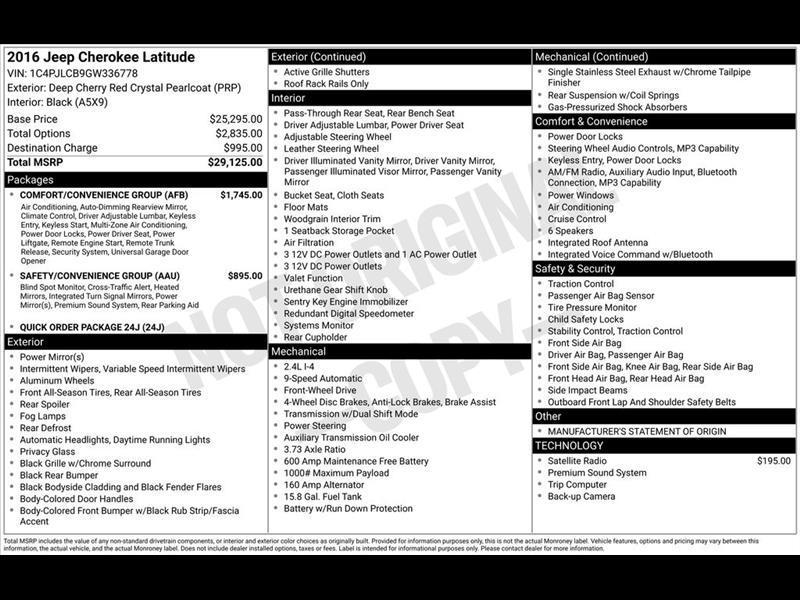 Jeep Cherokee Latitude FWD 2016