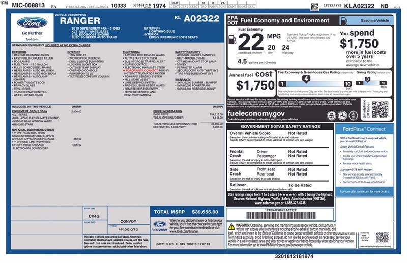 Ford Ranger XLT SuperCrew 4WD 2019