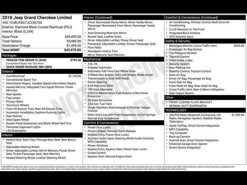 Jeep Grand Cherokee Limited 4WD 2018