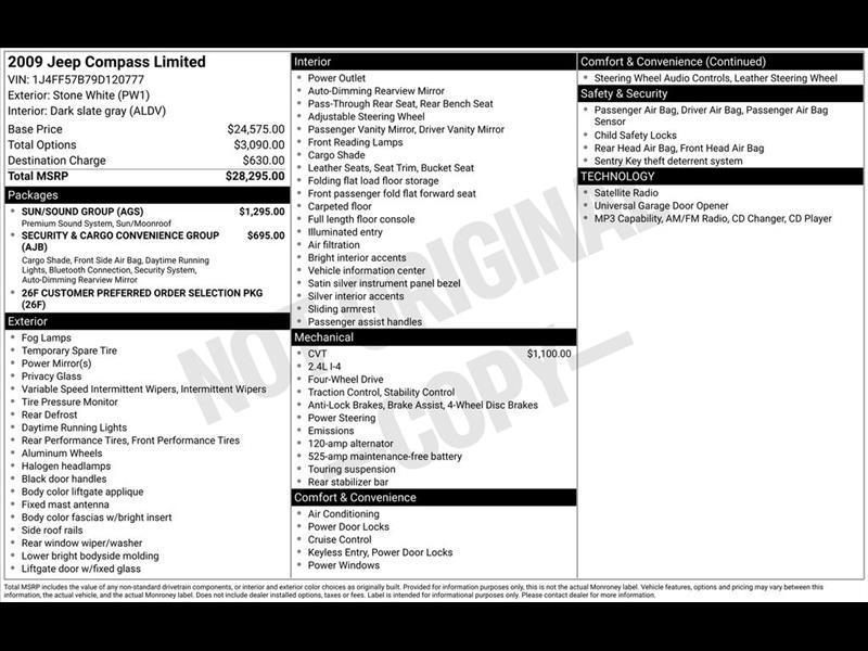 Jeep Compass Limited 4WD 2009