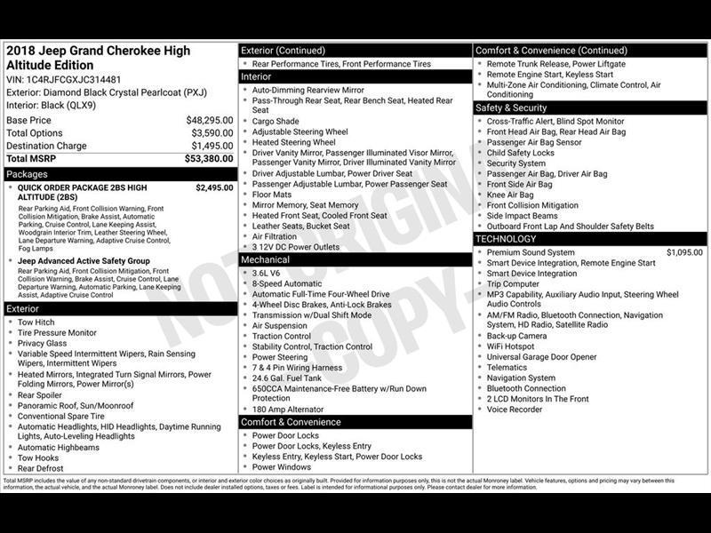 Jeep Grand Cherokee Overland 4WD 2018